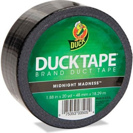 SHURTECH BRANDS Duck® Colored Duct Tape, 1.88"W x 20 yds - 3" Core - Black 1265013